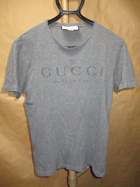 グッチ GUCCI ロゴプリント Tシャツ カットソー グレー S 【公式通販】