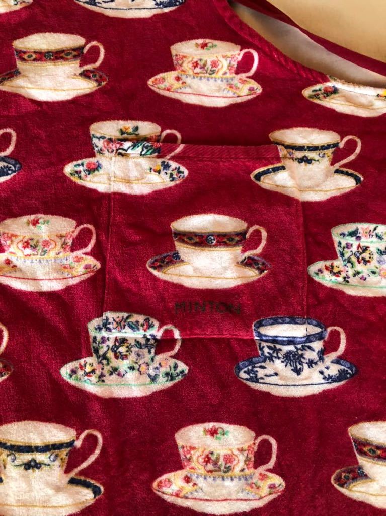 新品　MINTON ミントン　ティーカップ　タオルエプロン　レッド ミントン MINTON エプロン フリーサイズ 検索: ティーカップ カップ