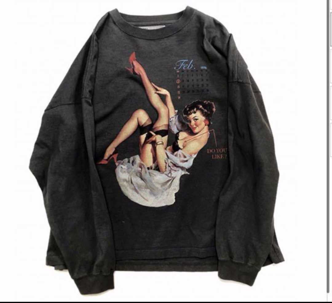 DAIRIKU Pinup Girl Long Sleeve Tee 20AW Girl Pinup Long Sleeve