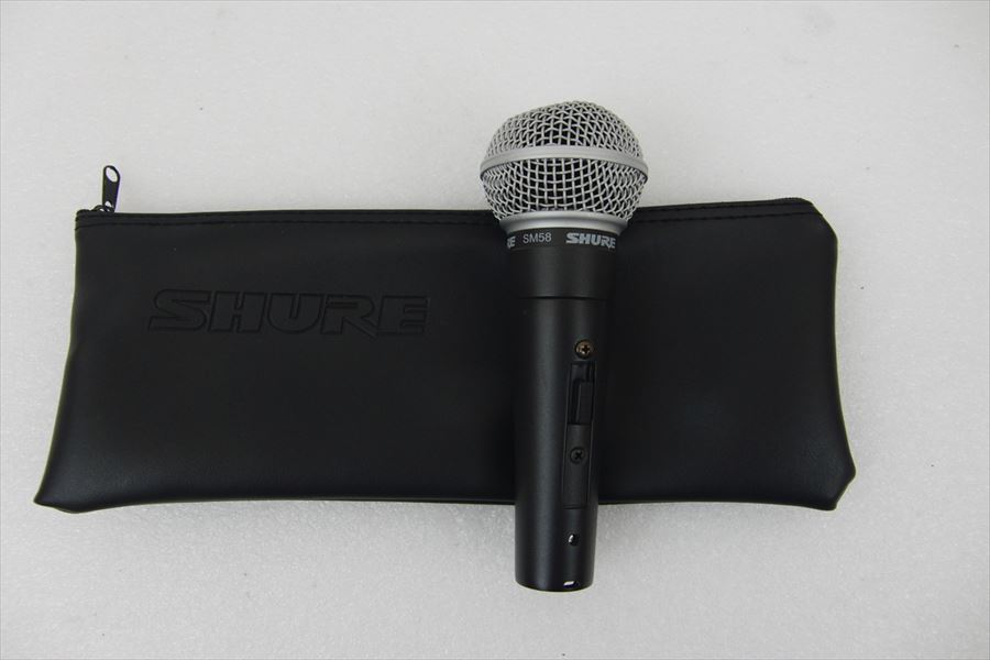▽SHURE SM58 ソフトケース付 ダイナミックマイク シュアー 動作済み