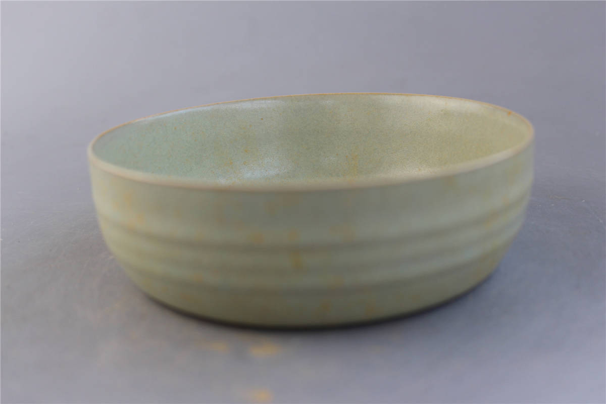 時代物 中国美術 青磁 幅18cm 箱付 食器 宋時代 哥窯 三足筆洗