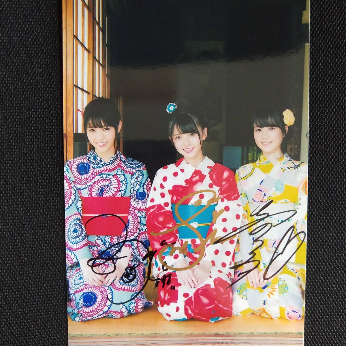 貴重肉筆 サイン写真 R1457西野七瀬&斎藤飛島&生田絵梨花 サインフォト