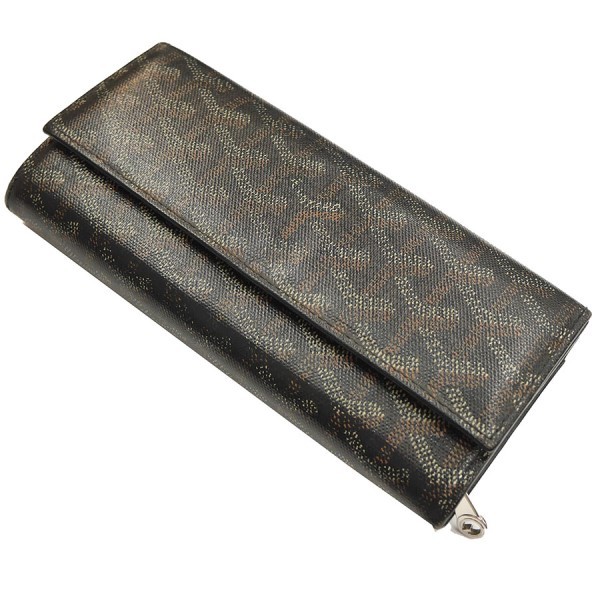 Goyard Varenne Wallet Black Goyardine Continental Long Canvas 