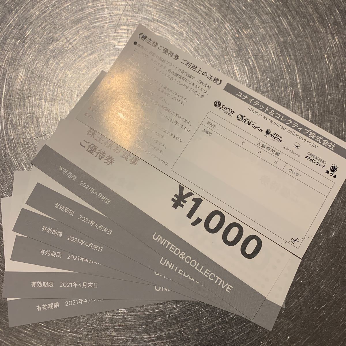 ユナイテッド＆コレクティブ 電子株主優待券 15000円分 てけてけ