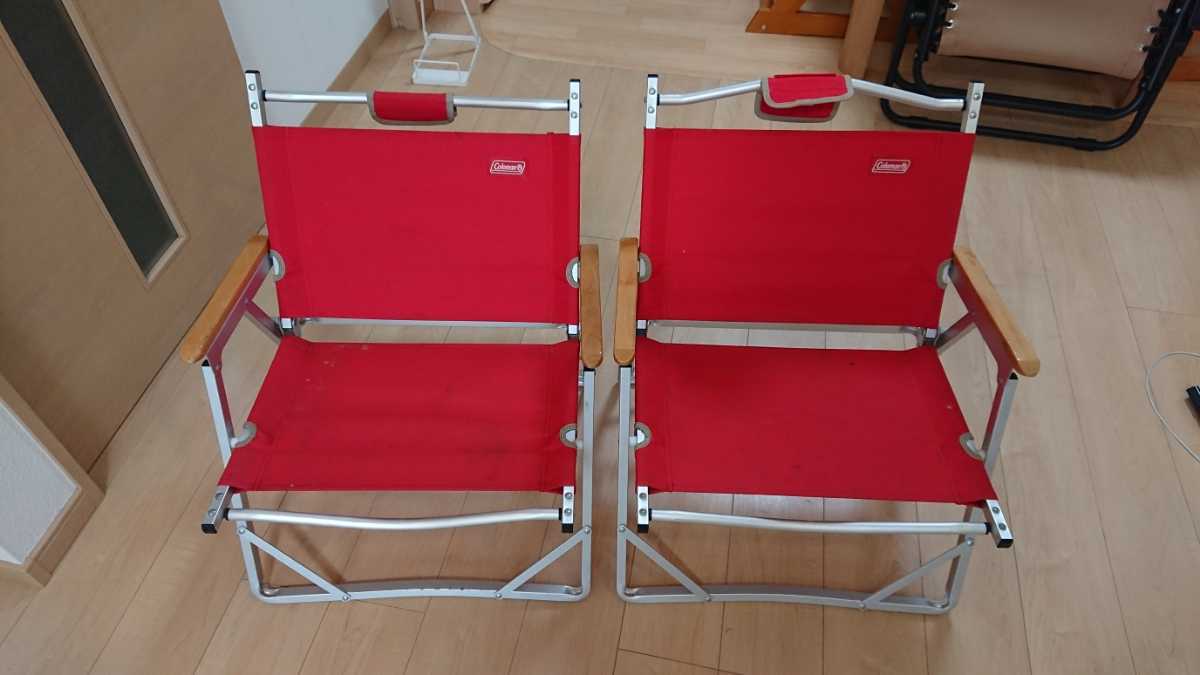 coleman コールマン フォールディングチェア 2脚セット ローチェア 赤