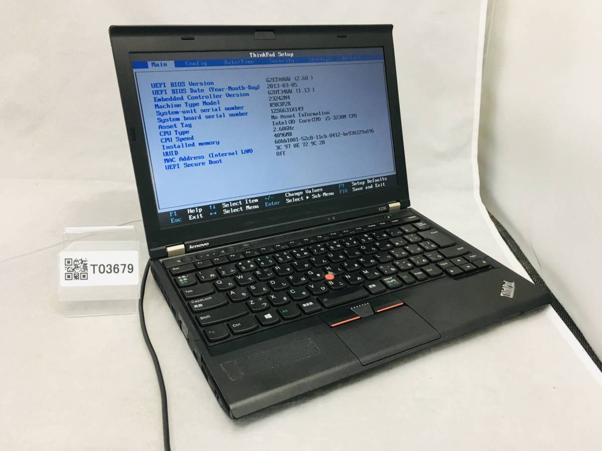 Laptop, Lenovo ThinkPad x230, with Charger, Appears to ◇ジャンク