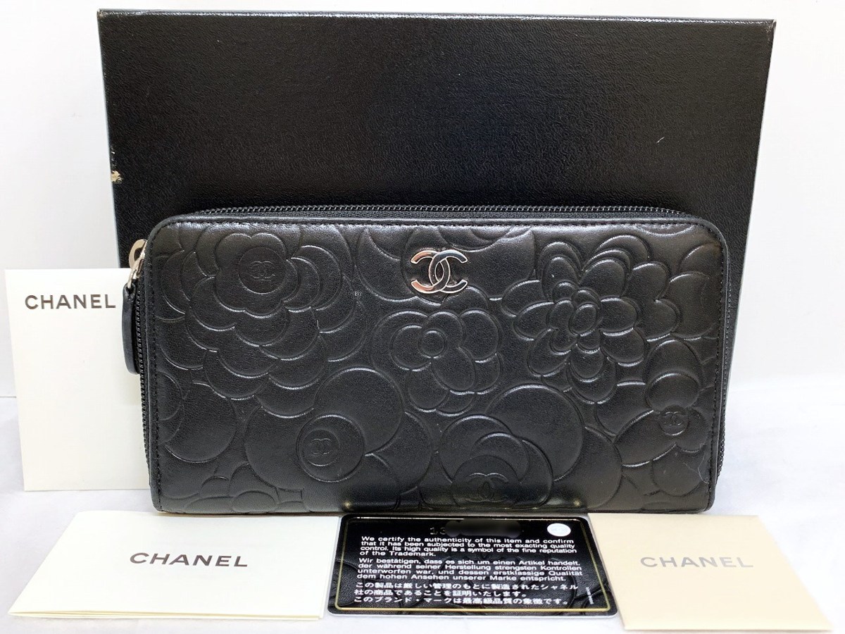 【品質保証，豊富な】 大日堂 CHANEL シャネル ココ カメリア ラウンドファスナー長財布 カーフ ブラック(女性用財布)｜売買されたオークション情報、yahooの商品情報をアーカイブ公開 - オークファン 服飾小物