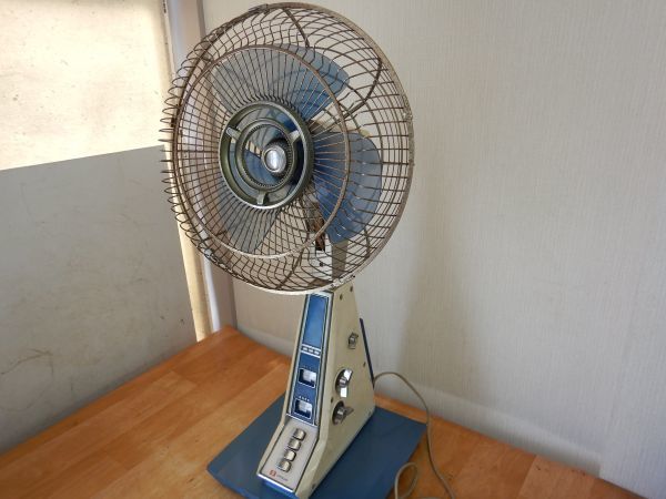 HITACHI 日立 扇風機 H-625 AC 30M 緑 当時物 昭和レトロ扇風機 2719
