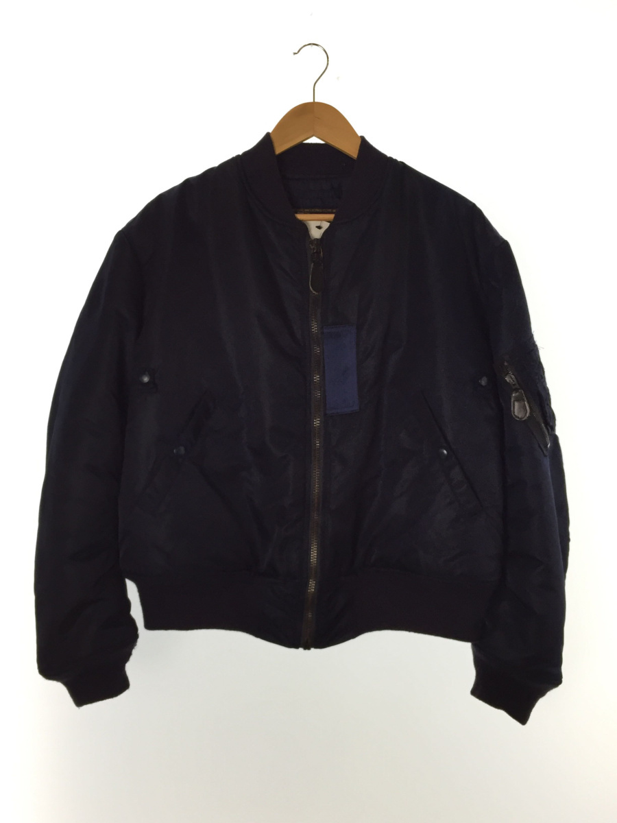 CAMCO フライトジャケット/ヴィンテージ復刻MA-1/L/ナイロン/NVY/無地