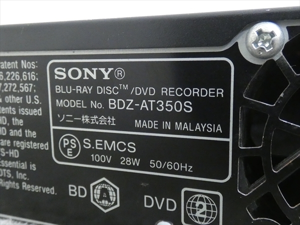 500GB☆11年☆ソニー/SONY☆HDD/BDレコーダー☆BDZ-AT350S☆3D対応機 管CA941 - ソニー | ブルーレイレコーダーの通販 500gb 500GBの通販