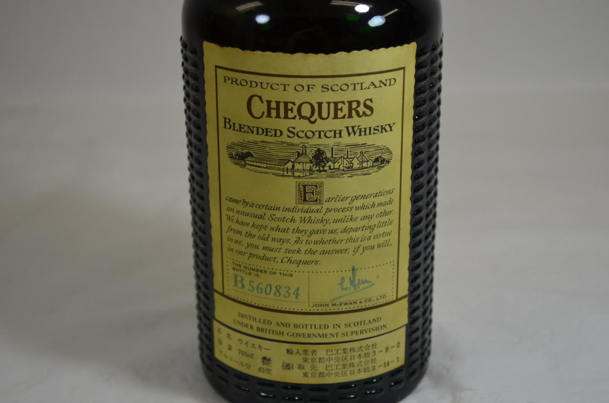 未開栓 ウィスキー CHEQUERS チェッカーズ 760ml 43度 スーパー