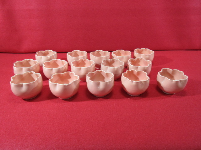 京焼東さいピンク桜型珍味入れ 最後の10客 今橋直山作 京焼東さい