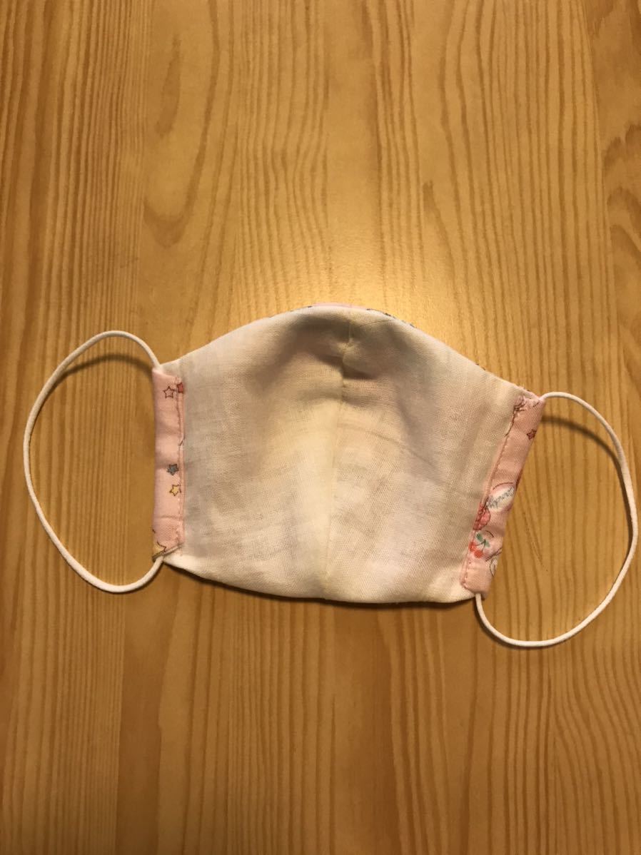 子供用 ハンドメイド インナーマスク ガーゼ　あめ玉　ピンク_2