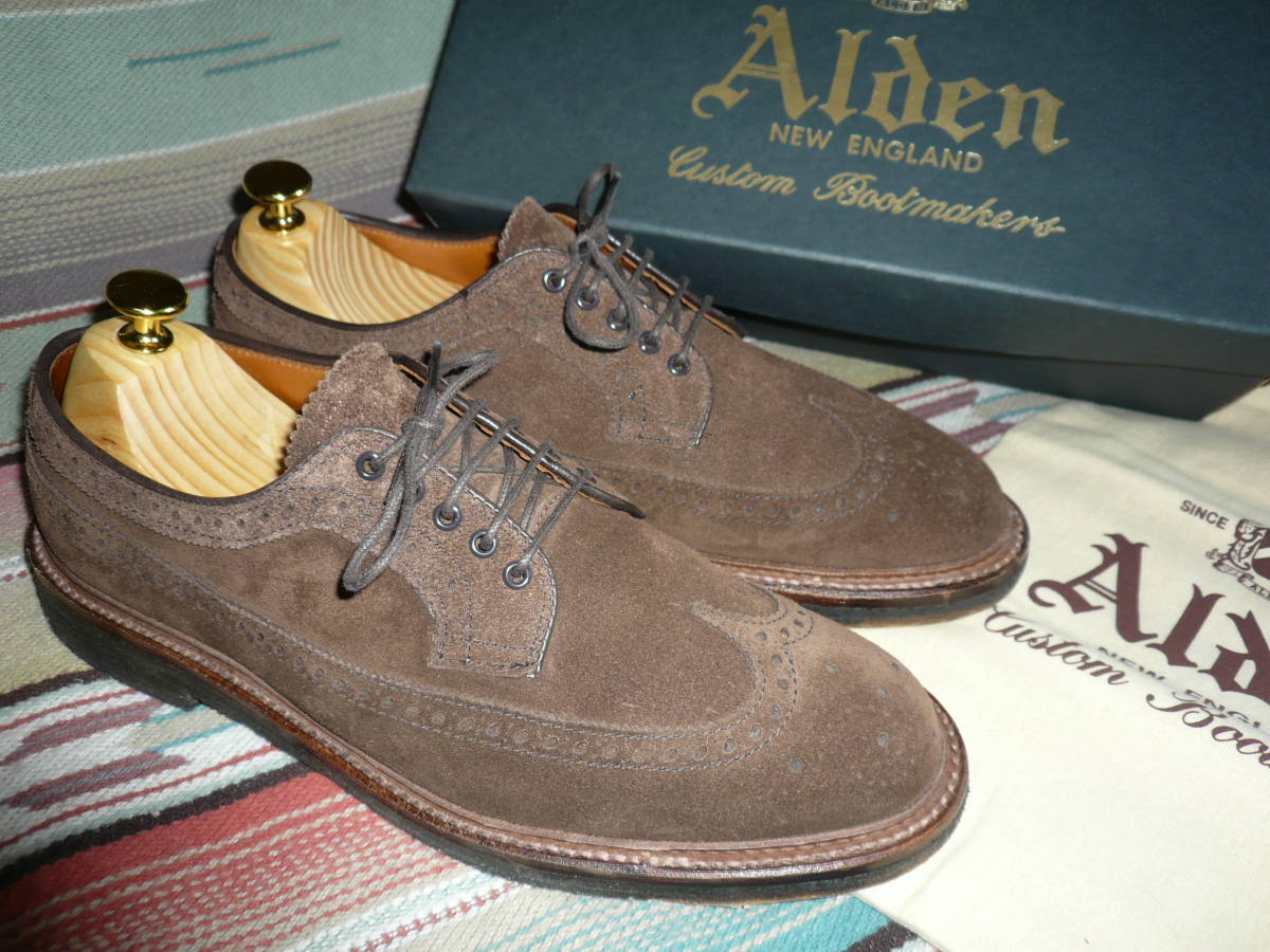 低価，人気セール ALDEN オールデン ウイングチップ バックスキン ８D 元箱付き(8インチ)｜売買されたオークション情報、yahooの商品情報をアーカイブ公開 - オークファン 靴