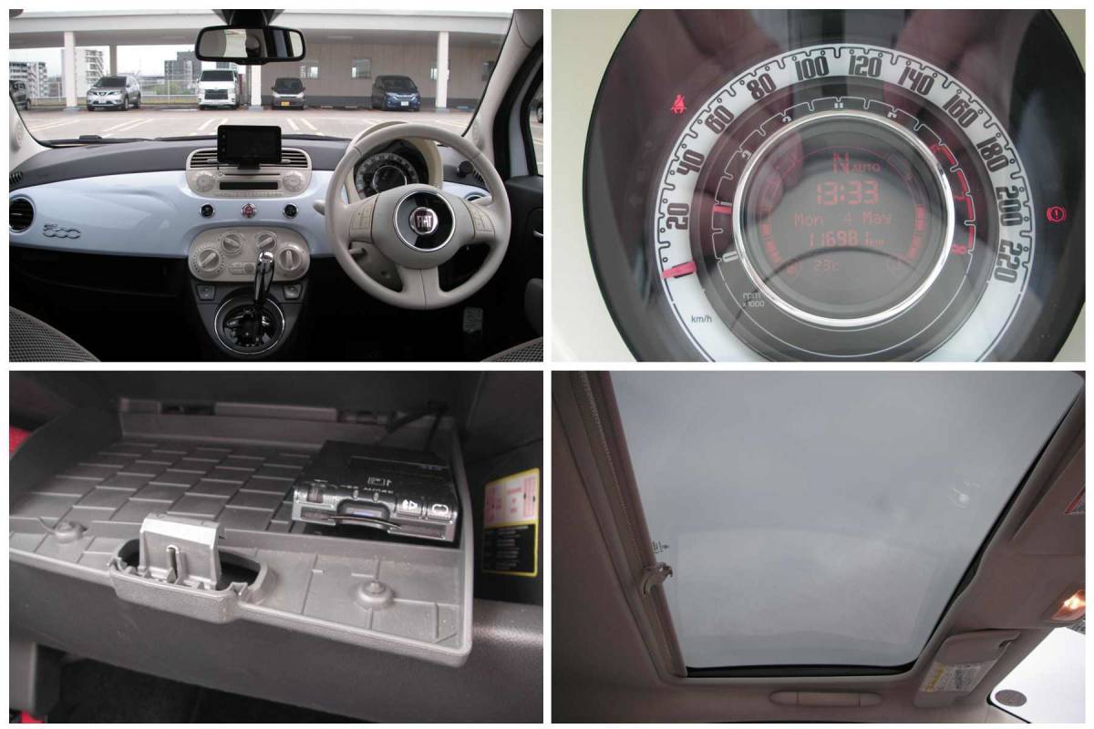 H26フィアット500　車検9年8月　ナビ　テレビ　Bluetooth　即乗り可 H26フィアット500車検9年8月ナビテレビBluetooth即乗り可