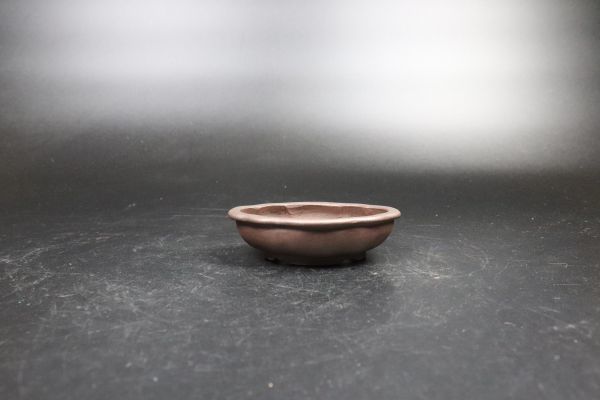 植木鉢 茂蔵宜興窯 一九六四年 在銘 紫砂朱泥 花鳥図 蘭 古盆器 盆栽