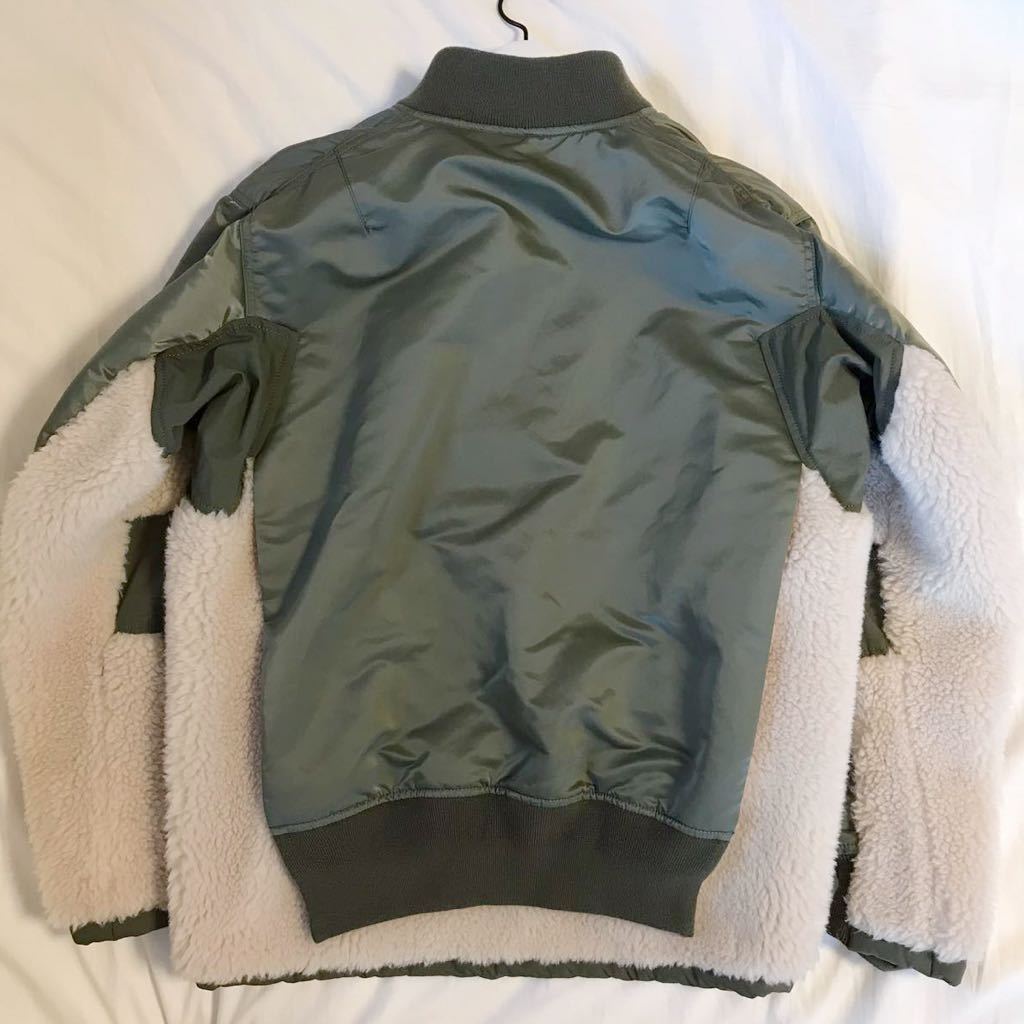 sacai 20aw Nylon Twill x Faux Shearling Blouson ナイロン ボア 