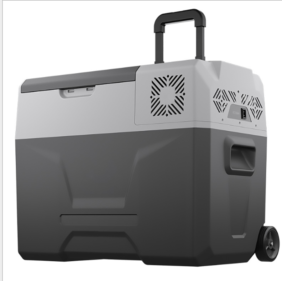 ジャンク品】 車載冷蔵庫 バッテリー内蔵 50L キャリーハンドル付き
