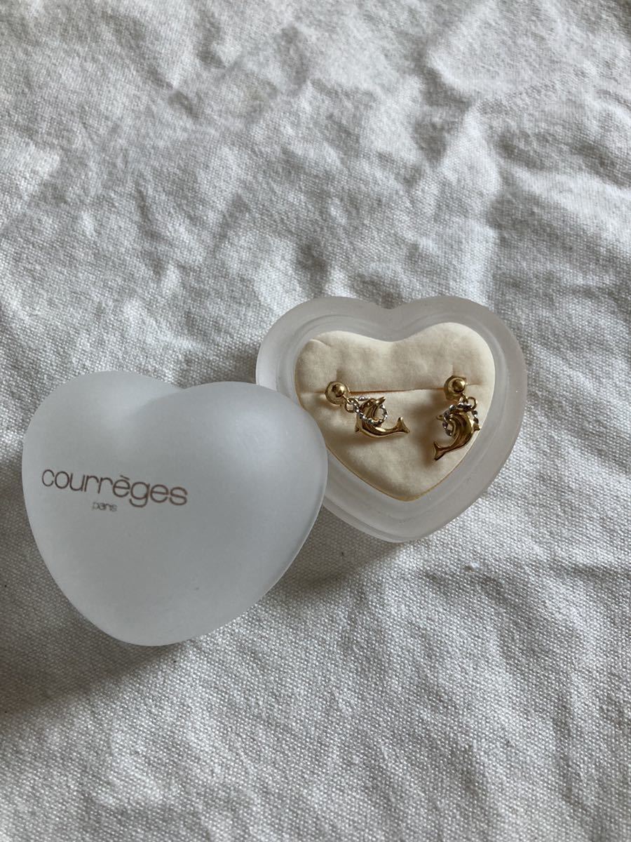 クレージュ ゴールド いるか フープ ピアス ドルフィン