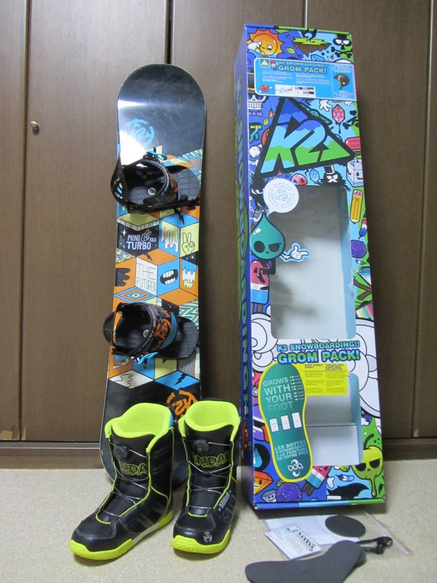 【送料無料，大人気】 K2 キッズスノーボード ジュニア 120 GROM PACK ３点セット(子ども用)｜売買されたオークション情報、yahooの商品情報をアーカイブ公開 - オークファン 子ども用