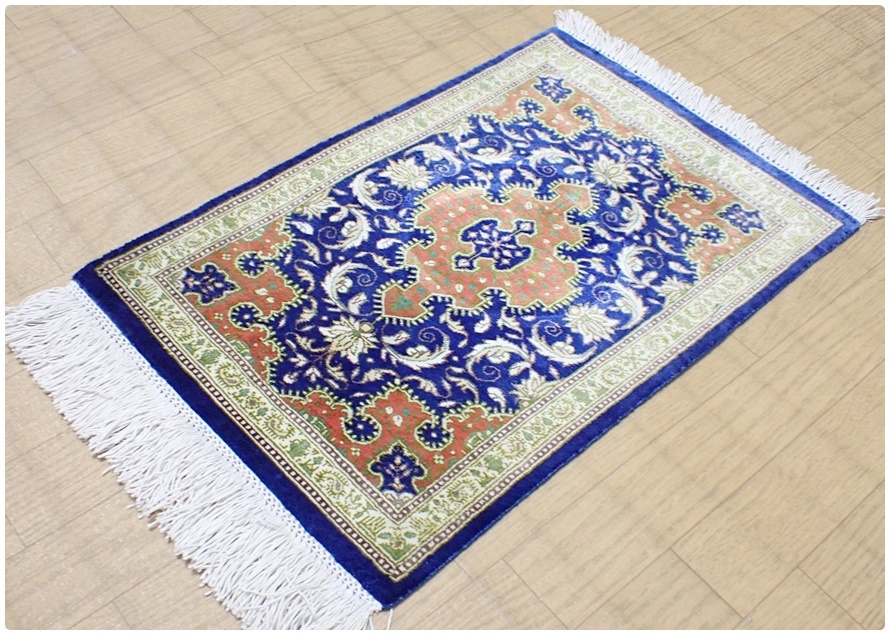 100万ノット クム産シルクペルシャ絨毯 全長：51.5cm×28.3cm その19