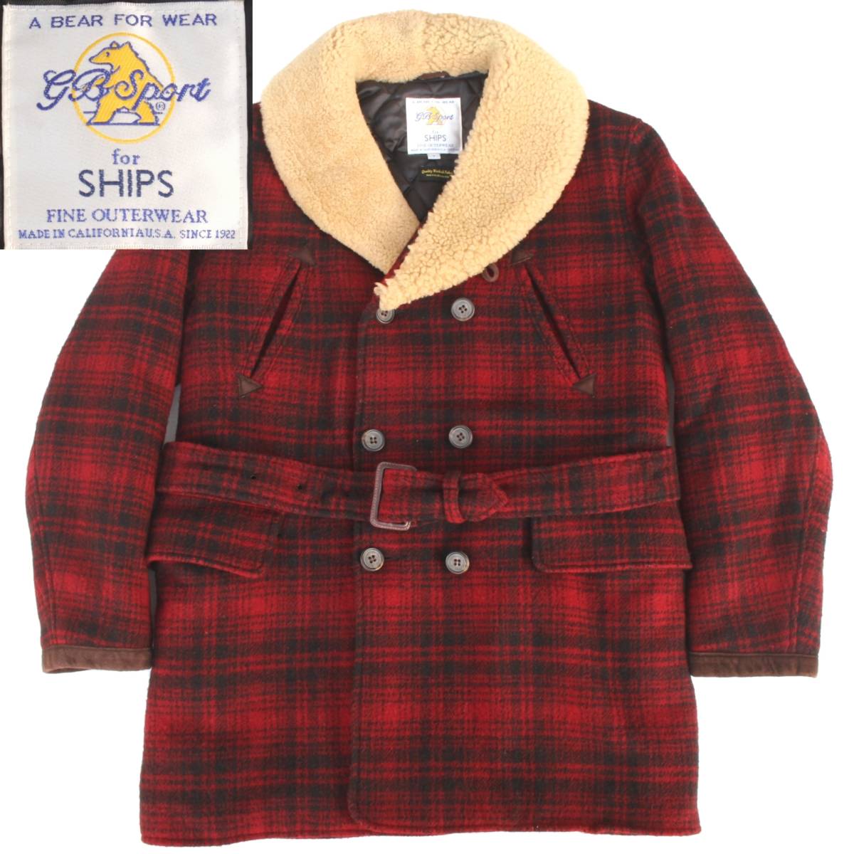 09103)美品ゴールデンベアーGB Sports for SHIPS襟ボア コート MADE IN 