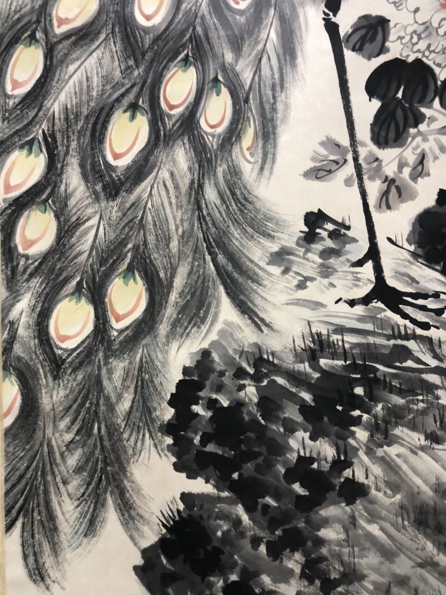 雅集]模写 掛け軸 中国画 肉筆紙本 江寒汀 花鳥図