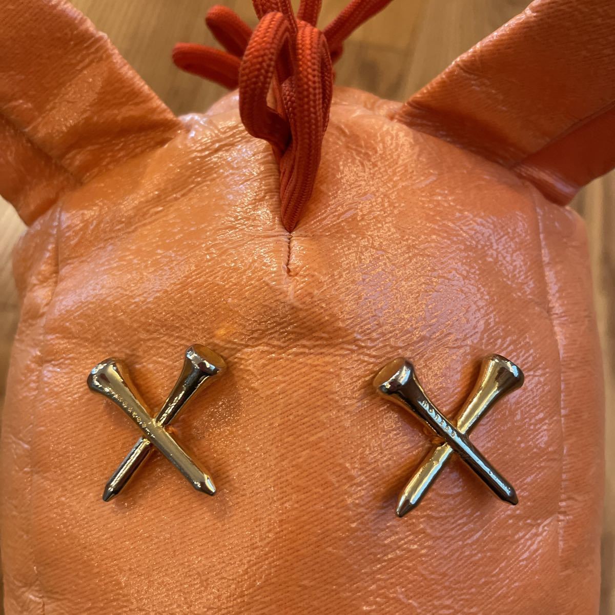 中古 モンジー monzee ロバ ヘッドカバー エルメス HERMES オレンジ 