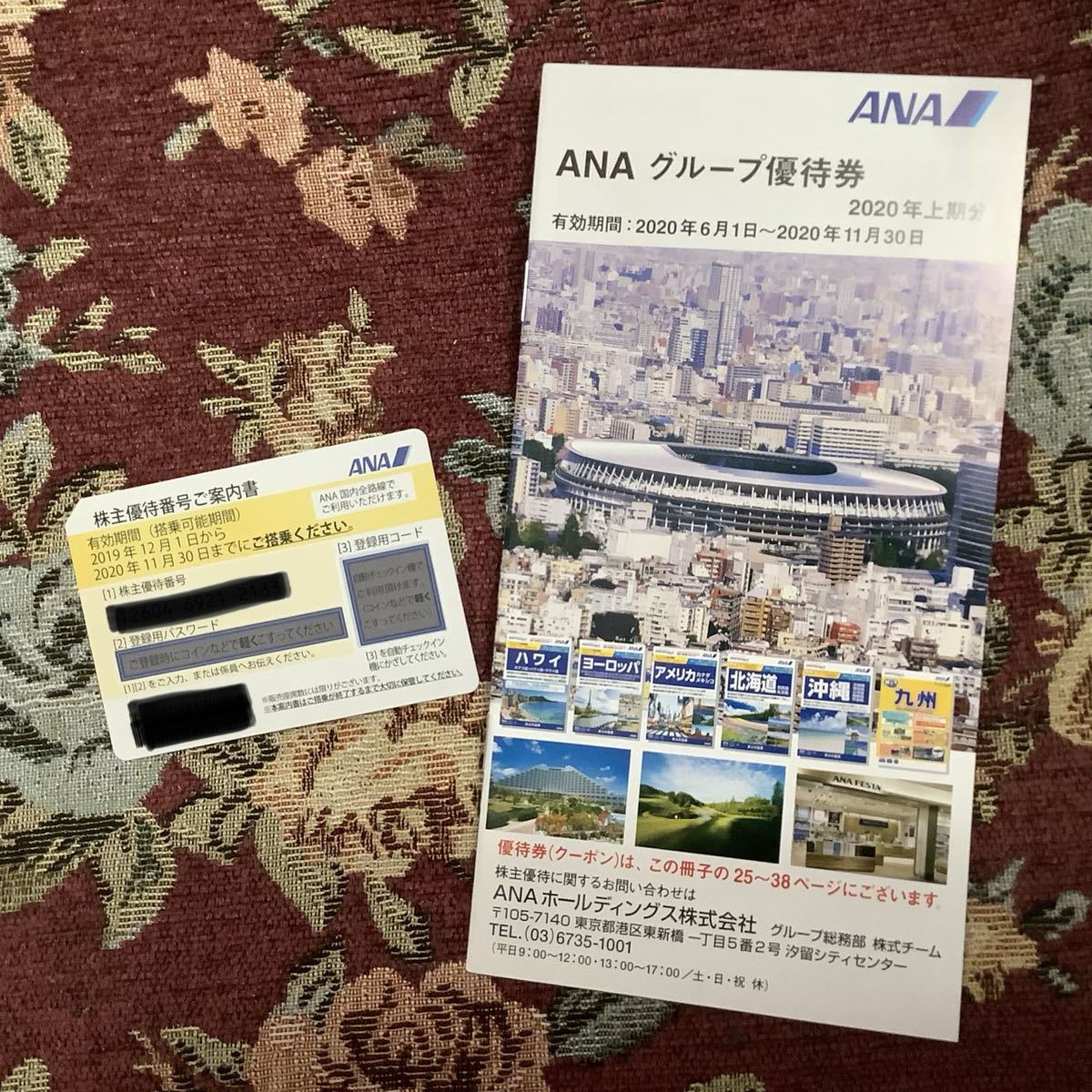 ANA株主優待券　11月末まで　１枚　ネコポス　送込　即決あり_1