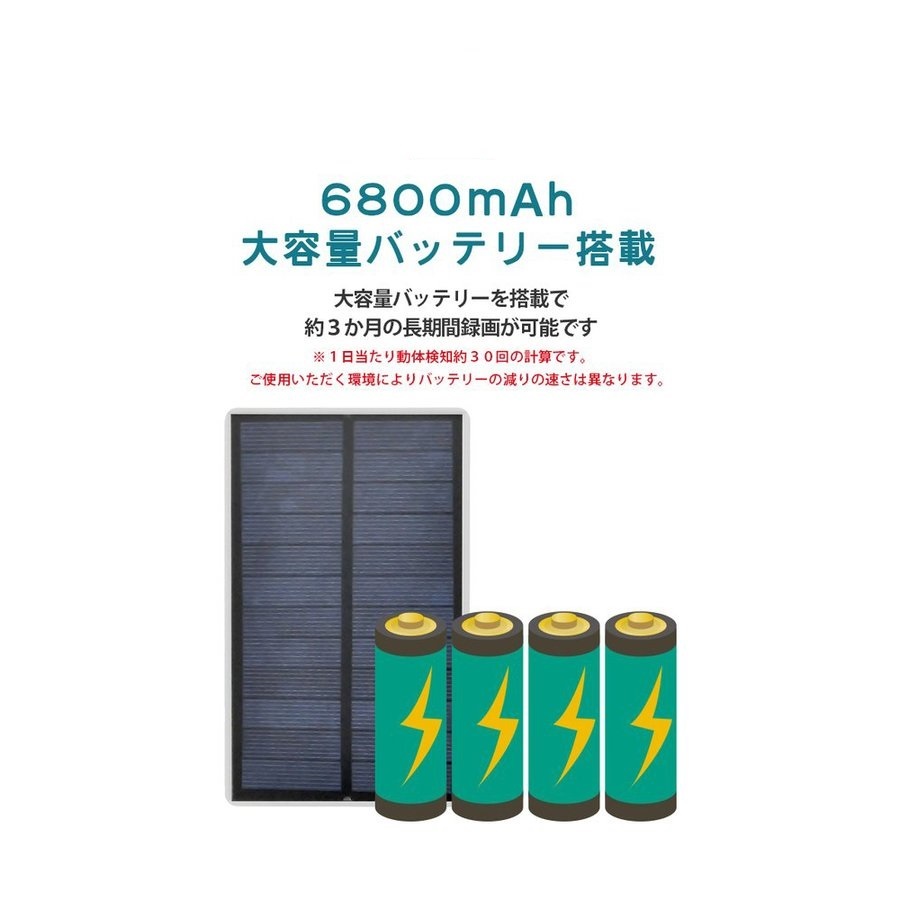 1円 防犯カメラ 265万画素 ソーラー充電 電源不要 屋外 防水 WIFI ワイヤレス ネットワーク 監視カメラ 人感録画 日本語アプリ K11/