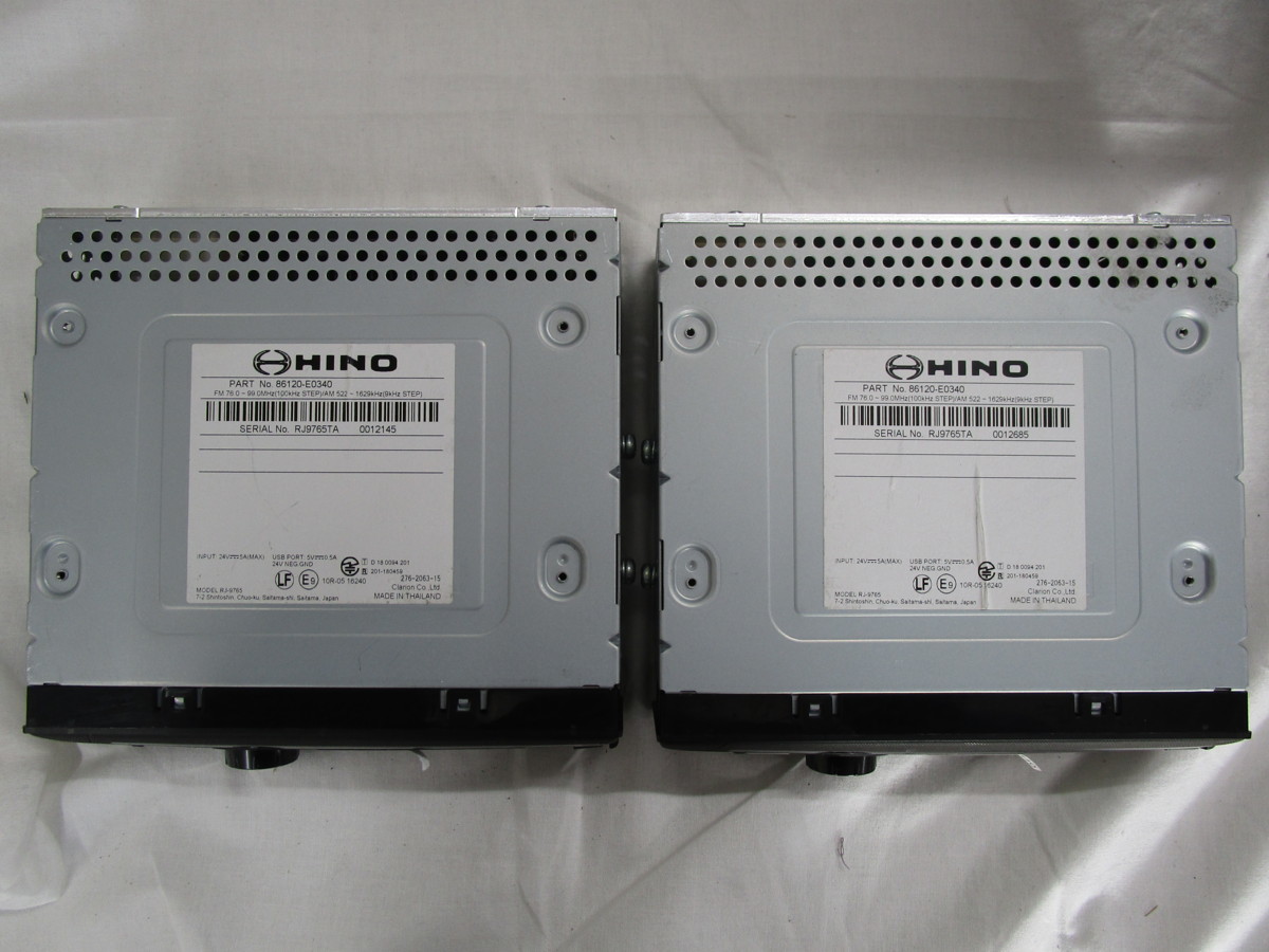 日野 純正 オーディオ カーオーディオ 2個SET プロフィア 24V 1DIN USB