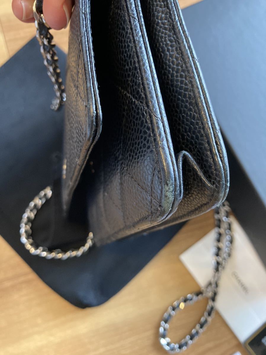 チェーンウォレット シャネル CHANEL キャビアスキン マトラッセ