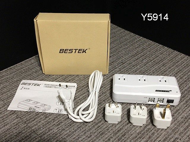 Y5914S BESTEK 海外旅行用変圧器 MRJ201GU USBポート搭載 変換プラグセット ベステック_1