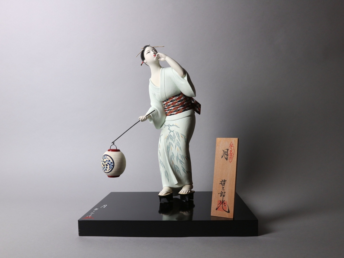 博多人形 日本人形 伝統工芸 静 陶器人形 陶器 焼物 置物 西頭哲三郎