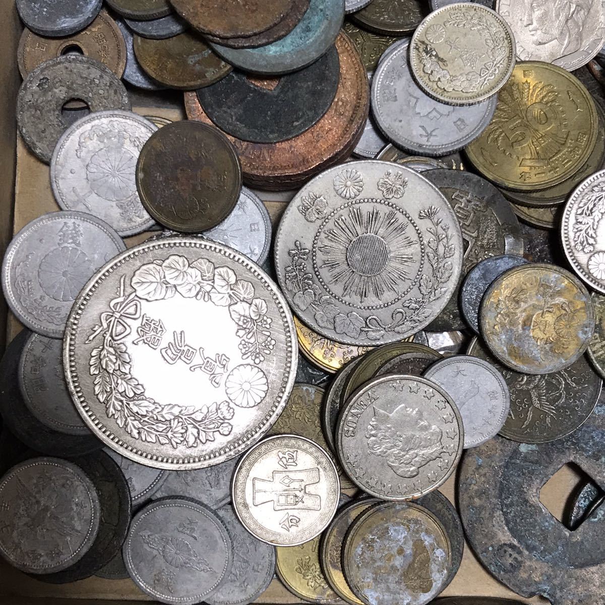☆ 約1.4Kg 古銭まとめ 銀貨まとめ 天保通宝 天保通寶 寛永通宝 古銭
