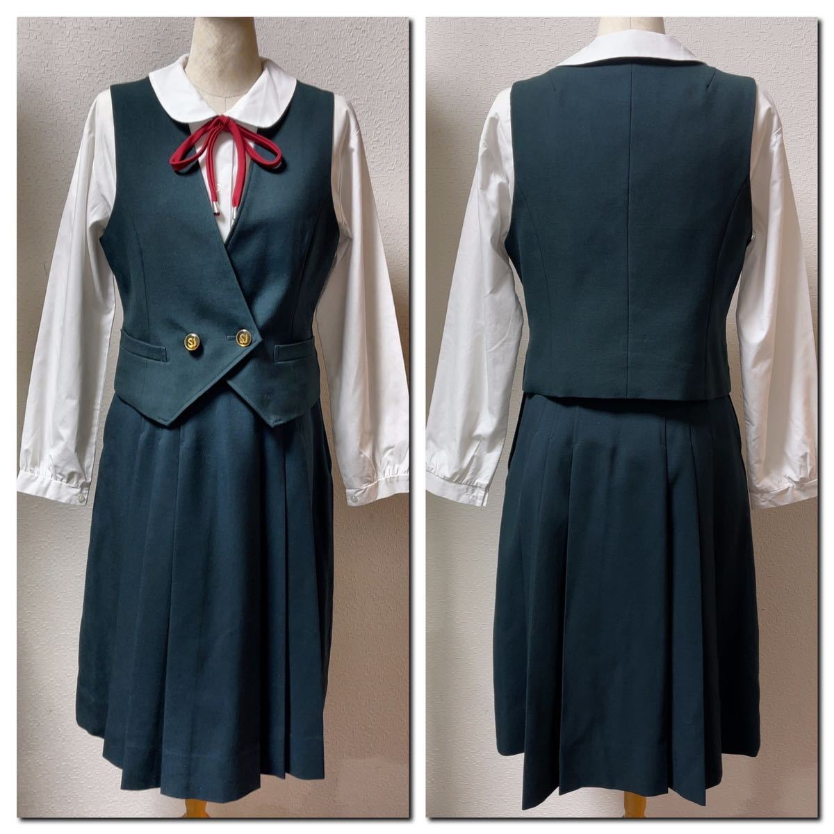 コスプレ衣装　三重　☆ セントヨゼフ女子学園　セントヨゼフ　冬服　旧　貴重　落ち着いたクリスマスカラー　ヨゼフ 三重県 本校の夏服は、高校生は白のセーラー、中学生はチェックのワンピース コスプレ衣装&frasl;三重&frasl;セントヨゼフ女子学園高校&frasl;夏服&frasl;制服&frasl;セントヨゼフ セントヨゼフ女子学園中学校 ワンピース・スクールバッグ セントヨゼフ女子学園、制服にスラックスを採用：中日新聞Web