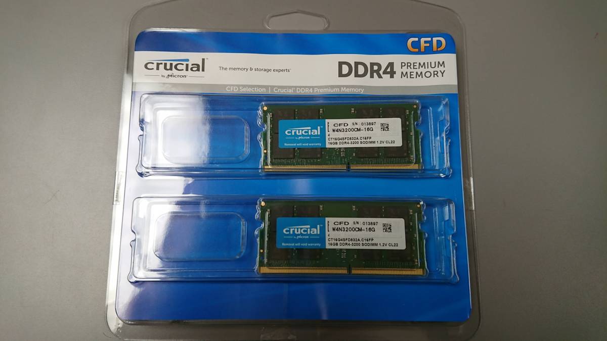 販売直販 新品・未開封 Micron DDR4-3200（PC4-25600）S.O.DIMM260pin