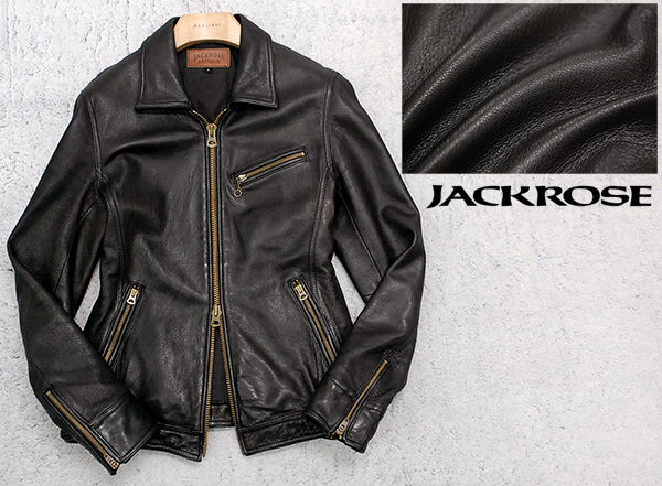 希少襟広　ジャックローズ　山羊革　レザー　ライダースジャケット　本革　2サイズ ジャックローズ JACKROSE ANTIQUE 山羊革 襟付き ヴィンテージ加工