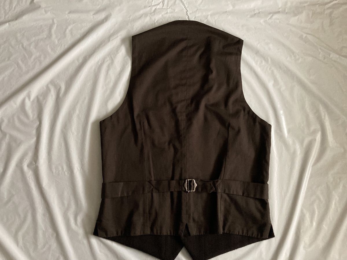 美品 LARDINI ラルディーニ 44 S～M ジレ ベスト 最高級 ブラウン系 織 