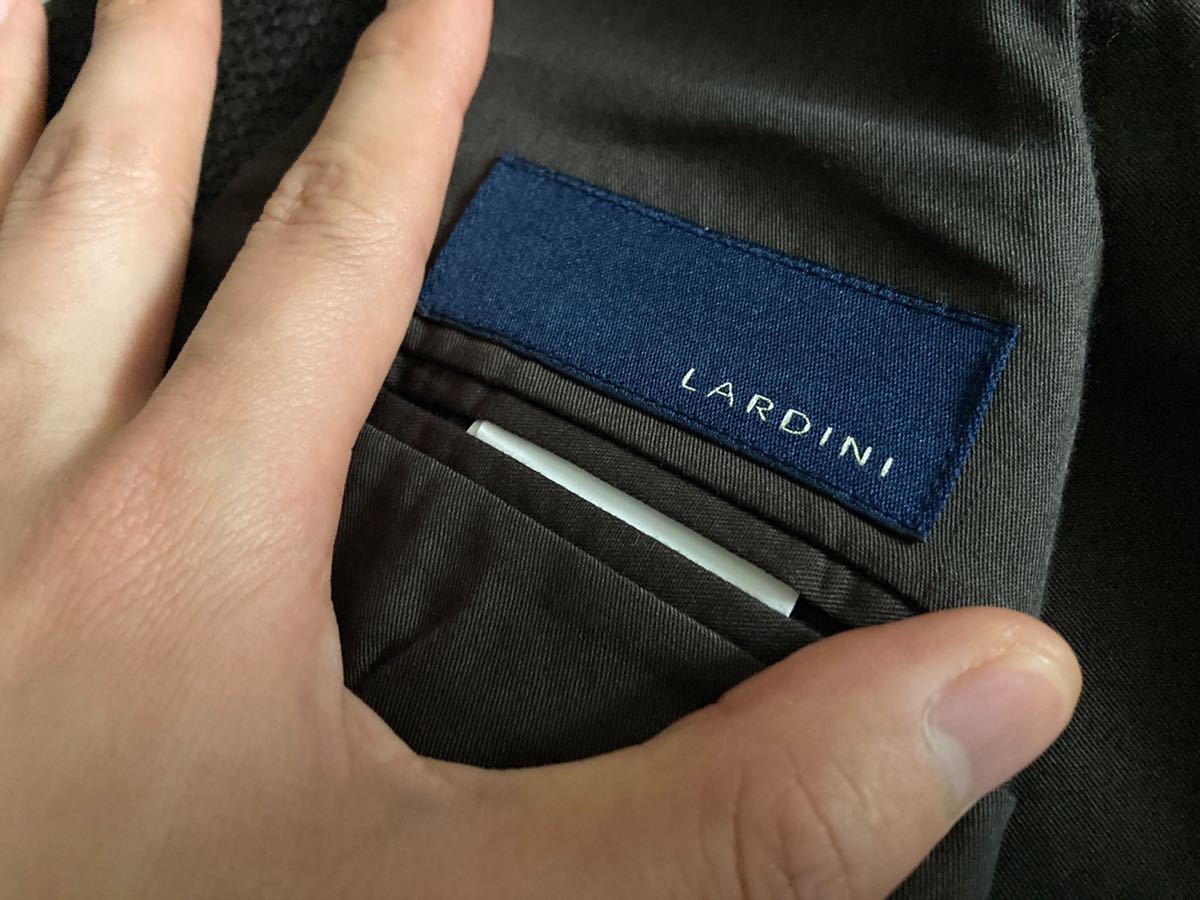 美品 LARDINI ラルディーニ 44 S～M ジレ ベスト 最高級 ブラウン系 織 