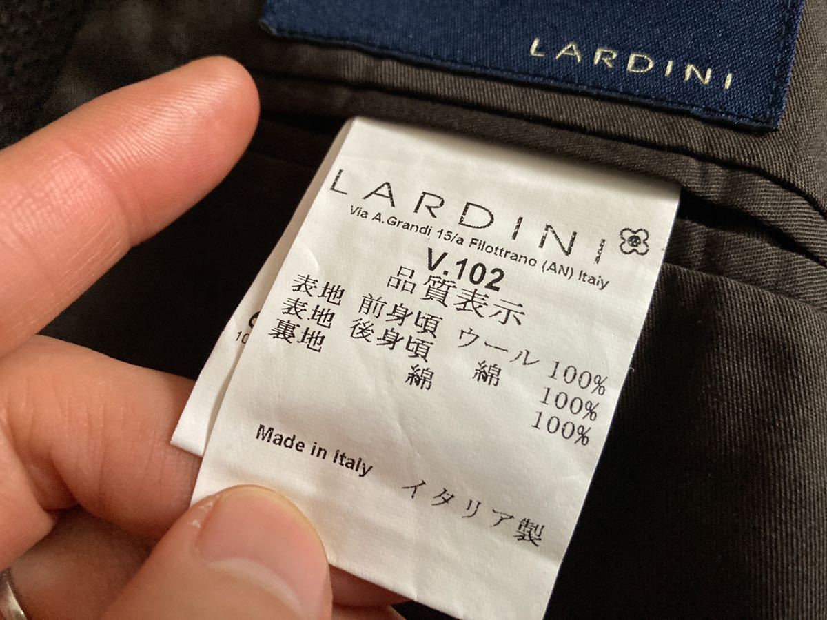 美品 LARDINI ラルディーニ 44 S～M ジレ ベスト 最高級 ブラウン系 織 