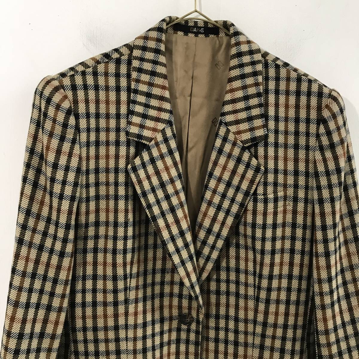 ☆DAKS ダックス レディース チェック柄 ウールテーラードジャケット 