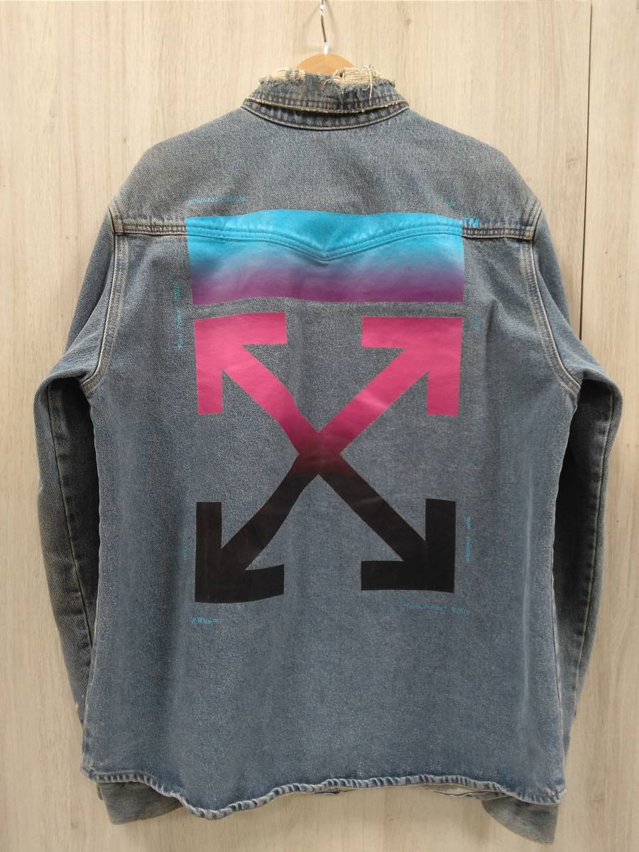 18AW OFF-WHITE オフホワイト GRADIENT DIAG Gradient グラデーション Diag Varsity L&frasl;S - Off-White VARSITY OFF-WHITE(オフホワイト) (オフホワイト) ボタンブルゾン
