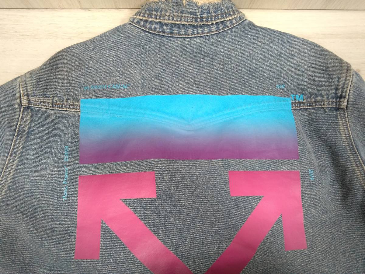 18AW OFF-WHITE オフホワイト GRADIENT DIAG Gradient グラデーション Diag Varsity L&frasl;S - Off-White VARSITY OFF-WHITE(オフホワイト) (オフホワイト) ボタンブルゾン