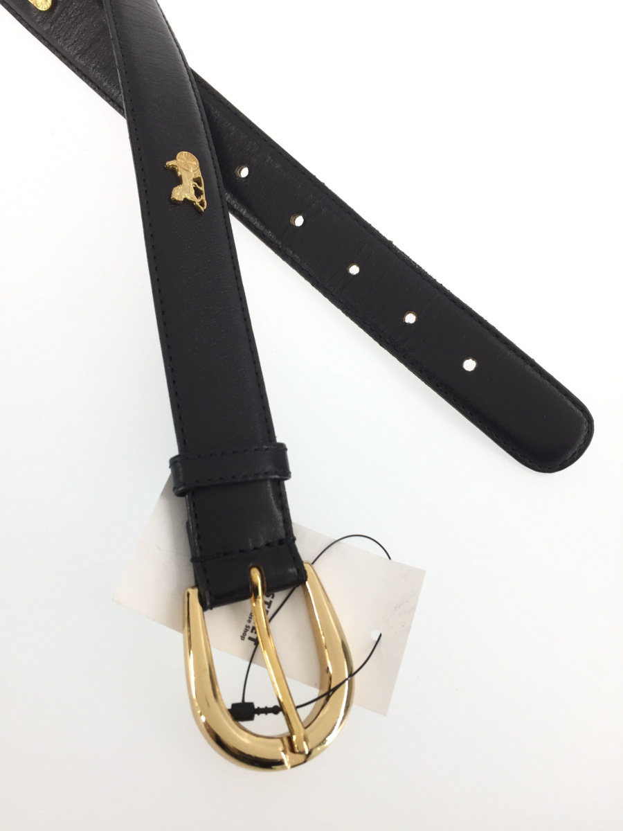 セリーヌ CELINE ベルト ゴールド金具 ブラック 馬車金具 レザーベルト 0 キャメル レザー 25MM (セリーヌ) 中古・古着通販CELINE サイズ:65 RECLO BASE