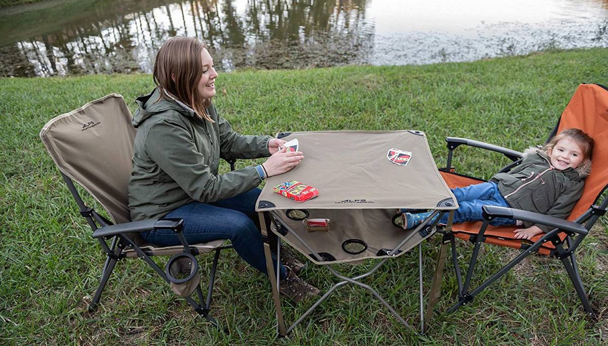 ALPS : Mountaineering com | キャンプテーブル 折りたたみ 登山 Table Table, ショルダーキャリーバッグ 丈夫で軽量なアルミXフレーム - スムーズでお Sports Mountaineering製折りたたみ2段テーブル、アウトドアで
