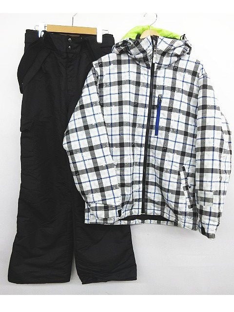 豊富な，人気セール IGNIO メンズ スキーウェア Mサイズ チェック ジャケット サスペンダー ブラック パンツ M 身幅57cm ウエスト80cm 表地コーティング(上下セット)｜売買されたオークション情報、yahooの商品情報を 男性用