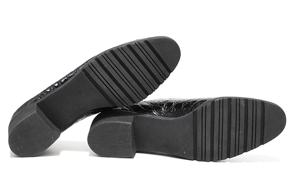 美品☆ Salvatore Ferragamo ◇ クロコ 型押し パンプス 黒 サイズ7