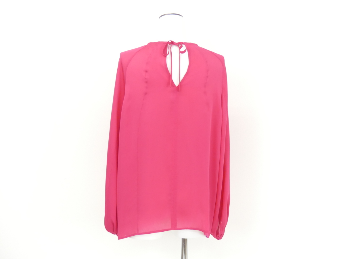 未使用 BLAMINK ブラミンク シルクバックリボンロングスリーブブラウス