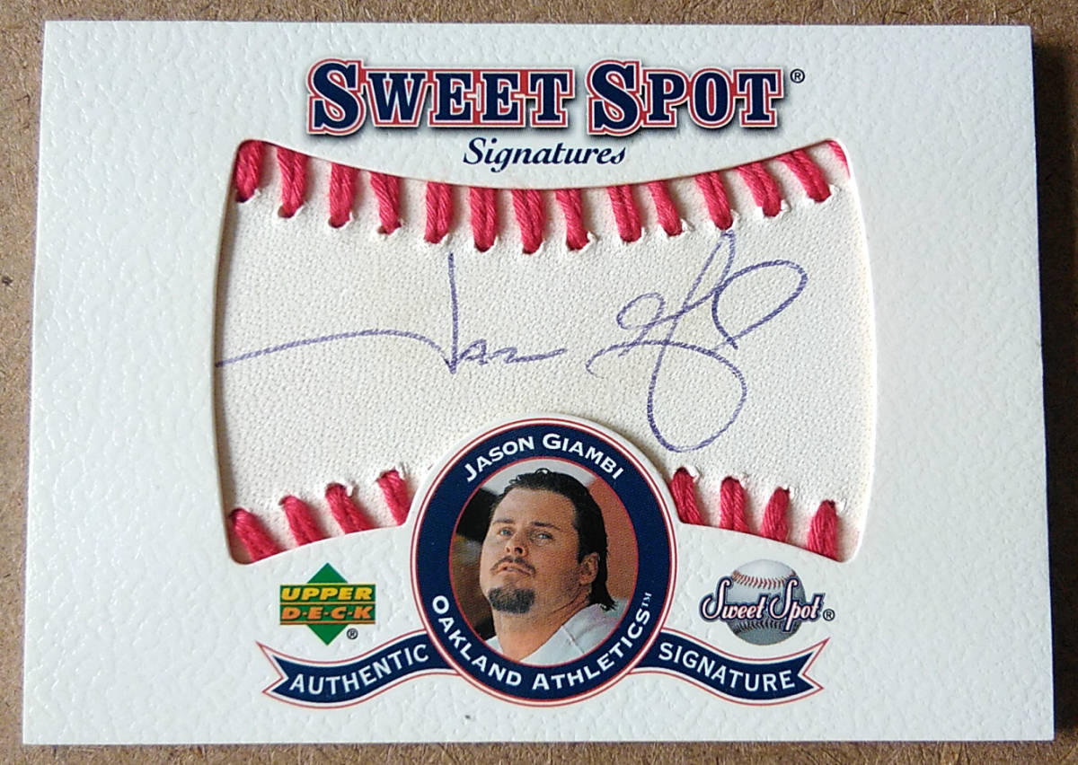 2001 Upper Deck Baseball Sweet Spot 「選手サイン入 試合使用球カード」2枚と「公式試合使用ベースカード」2枚_3